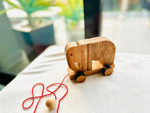 Load image into Gallery viewer, Elephant Pull Toy - Natural Wood Baby Toy, Pull Toy, Montessori Toy, Educational Toys, Wooden toy, Toddler wood Toy
