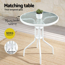 Load image into Gallery viewer, Gardeon 5PC Bistro Set Outdoor Table and Chairs Stackable Patio Furniture White
