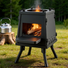 Load image into Gallery viewer, Grillz Fire Pit BBQ Portable Outdoor Fireplace Metal Camping Stove for Boiling Water, BBQ, Picnics
