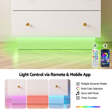 Load image into Gallery viewer, Artiss LED Wardrobe Cabinet Clothes Storage with Mirror 2 Drawers Hanging Rail
