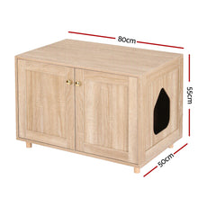 Load image into Gallery viewer, Artiss 2-In-1 Coffee Table Pet Cat House Wooden Side Table Storage Cabinet 80x50x55CM
