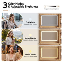 Load image into Gallery viewer, Artiss Dressing Table Makeup Vanity Desk LED Mirror Drawers Charging Station Curved Edge Wood
