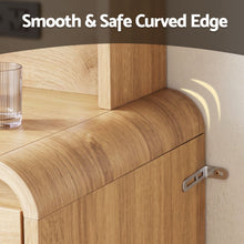 Load image into Gallery viewer, Artiss Dressing Table Makeup Vanity Desk LED Mirror Drawers Charging Station Curved Edge Wood

