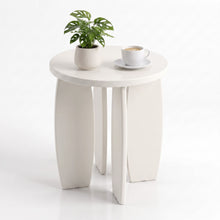 Load image into Gallery viewer, Artiss Coffee Table Set of 2 High Gloss Round Side Bedside Table Wood Living Room Cream
