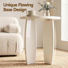 Load image into Gallery viewer, Artiss Coffee Table Set of 2 High Gloss Round Side Bedside Table Wood Living Room Cream
