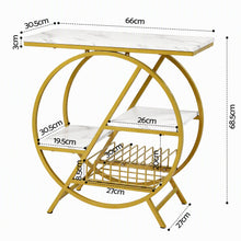 Load image into Gallery viewer, Artiss Side Table Marble Finish Coffee Table Nightstand Storage Shelf White&amp;Gold
