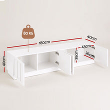 Load image into Gallery viewer, Artiss 180cm TV Unit Entertainment Cabinet Fluted Style Cable Management White
