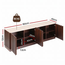 Load image into Gallery viewer, Artiss 180cm TV Unit Entertainment Cabinet Fluted Style Anti-tip Kit Walnut
