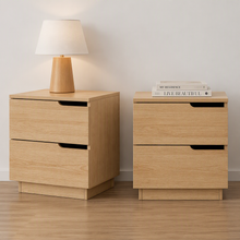 Load image into Gallery viewer, Bedside Table 2 Drawers Nightstand Pine
