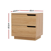 Load image into Gallery viewer, Bedside Table 2 Drawers Nightstand Pine
