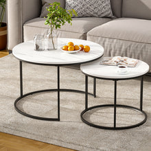 Load image into Gallery viewer, Artiss Nesting Coffee Table Set of 2 Marble Effect
