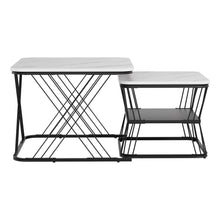 Load image into Gallery viewer, Artiss Nesting Coffee Table Set of 2 Marble Effect
