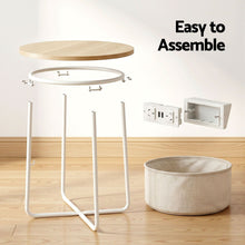 Load image into Gallery viewer, Artiss Set of 2 Round Coffee Table Bedside Side End Table Charging Station Storage Basket
