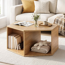 Load image into Gallery viewer, Artiss Coffee Table Hexagonal Center Table with Open Storage 2-Way Display Side Table Wood
