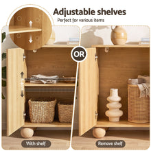 Load image into Gallery viewer, Buffet Sideboard Cabinet 2-Tier Fluted Kitchen Storage Ball Legs Pine
