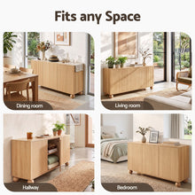 Load image into Gallery viewer, Buffet Sideboard Cabinet 2-Tier Fluted Kitchen Storage Ball Legs Pine
