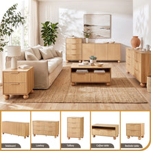 Load image into Gallery viewer, Buffet Sideboard Cabinet 2-Tier Fluted Kitchen Storage Ball Legs Pine
