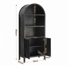 Load image into Gallery viewer, Buffet Sideboard Cabinet Pantry 180CM Arched Storage Bookshelf Black
