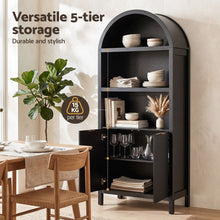Load image into Gallery viewer, Buffet Sideboard Cabinet Pantry 180CM Arched Storage Bookshelf Black
