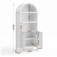 Load image into Gallery viewer, Buffet Sideboard Cabinet Pantry 180CM Arched Storage Bookshelf White
