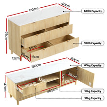 Load image into Gallery viewer, Artiss TV Unit &amp; Chest of Drawers Set Solid Wood Legs Pine
