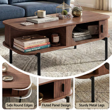 Load image into Gallery viewer, Artiss Coffee Table Living Room Center Table Shelf Cabinet Walnut
