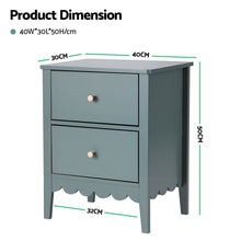 Load image into Gallery viewer, 2X Bedside Table 2 Drawers Bedroom Storage Nightstand Green
