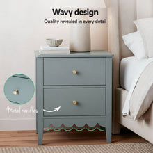 Load image into Gallery viewer, 2X Bedside Table 2 Drawers Bedroom Storage Nightstand Green
