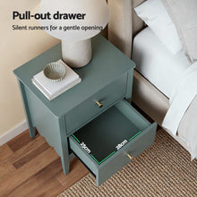 Load image into Gallery viewer, 2X Bedside Table 2 Drawers Bedroom Storage Nightstand Green

