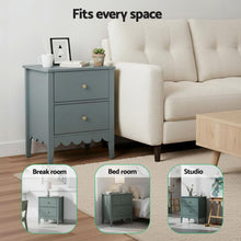 Load image into Gallery viewer, 2X Bedside Table 2 Drawers Bedroom Storage Nightstand Green
