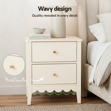 Load image into Gallery viewer, 2x Bedside Table 2 Drawers Bedroom Storage Nightstand Beige
