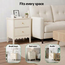 Load image into Gallery viewer, 2x Bedside Table 2 Drawers Bedroom Storage Nightstand Beige
