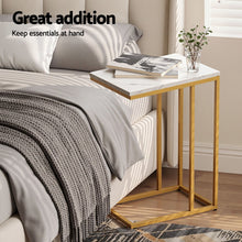 Load image into Gallery viewer, Artiss C Shaped End Table Set of 2 Coffee Table Side Table White &amp; Gold
