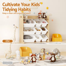 Load image into Gallery viewer, Keezi Kids Toy Box 9 Bins Bookshelf Organiser Display Shelf Storage Rack Wooden
