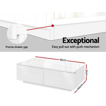 Load image into Gallery viewer, Artiss Coffee Table 4 Drawers White Trevi
