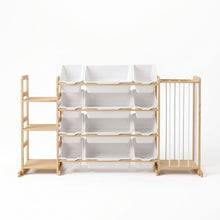 Load image into Gallery viewer, Keezi 3-in-1 Kids Toy Storage Organiser with 12 Bins, Shelves &amp; Animal Storage
