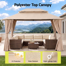 Load image into Gallery viewer, Gazebo 3x4m Canopy Outdoor Steel Frame Patio Tent Curtains Marquee Beige
