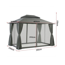 Load image into Gallery viewer, Gazebo 3x4m Canopy Outdoor Steel Frame Patio Tent Curtains Marquee Grey
