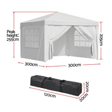 Load image into Gallery viewer, Gazebo 3x3 Pop Up Marquee Folding Tent Wedding Gazebos Camping Outdoor Canopy White
