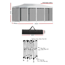 Load image into Gallery viewer, Gazebo Pop Up Marquee 3x6m Wedding Party Outdoor Camping Tent Canopy Shade Mesh Wall White
