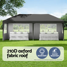 Load image into Gallery viewer, Gazebo 3x6m Pop Up Marquee Wedding Party Outdoor Camping Canopy Grey
