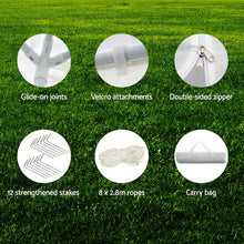 Load image into Gallery viewer, Gazebo 3x9m Marquee Wedding Party Tent Outdoor Camping Side Wall Canopy 8 Panel White
