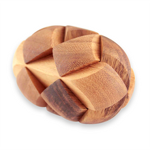 Load image into Gallery viewer, Fathers Day gift_ Brain teaser puzzle Football shape natural wood- can Dad put it back together
