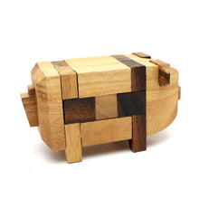 Load image into Gallery viewer, Brainteaser Puzzle Pig animal 3D wooden brain teaser puzzle-take apart and try put all pieces back again.
