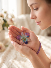 Load image into Gallery viewer, Purple/Blue  Orchid Dendrobium Real Flower Necklace
