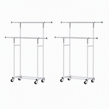 Load image into Gallery viewer, Artiss 2X Clothes Rack Double Rod Airer Rail Coat Stand Adjustable Hanger
