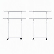 Load image into Gallery viewer, Artiss 2X Clothes Rack Double Rod Airer Rail Coat Stand Adjustable Hanger
