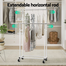 Load image into Gallery viewer, Artiss 2X Clothes Rack Double Rod Airer Rail Coat Stand Adjustable Hanger
