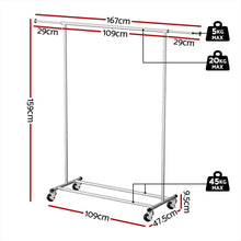 Load image into Gallery viewer, Artiss 2X Clothes Rack Airer Rail Coat Garment Stand Adjustable Hanger
