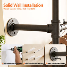 Load image into Gallery viewer, Artiss Industrial Pipe Clothing Rack Garment Clothes Display Stand Wall Mounted
